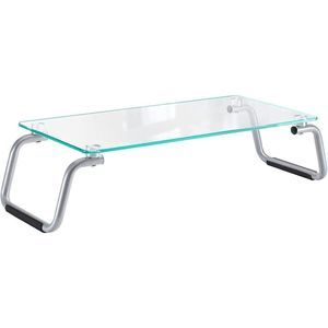 LORYERGO Glass clear Monitor Stand,for Desk,, r/Laptop/Printer, 4.7 inch Height
